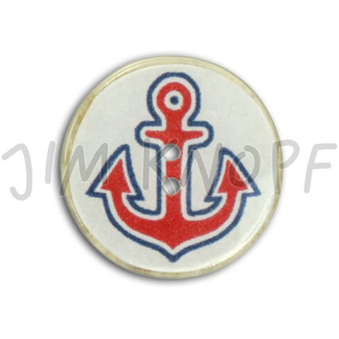 Knopf aus Cocos Anker rot