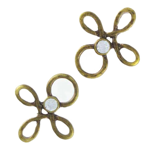 Miederöse Kleeblatt TS-16 crystal altgold mit Strass