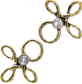 Miederöse Kleeblatt TS-16 crystal gold mit Strass