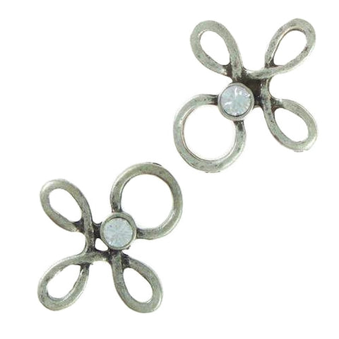 Miederöse Kleeblatt TS-16 crystal silber mit Strass