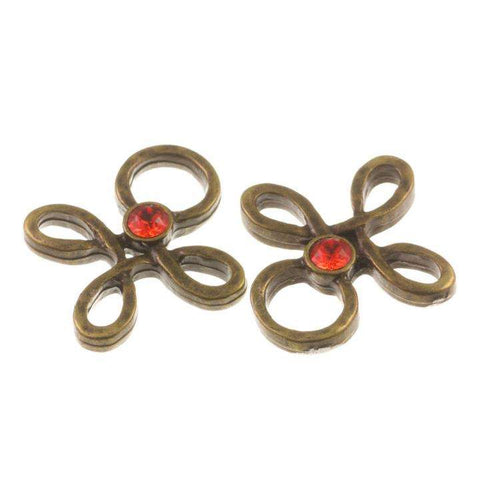 Miederöse Kleeblatt TS-16 hyazinth altgold mit Strass