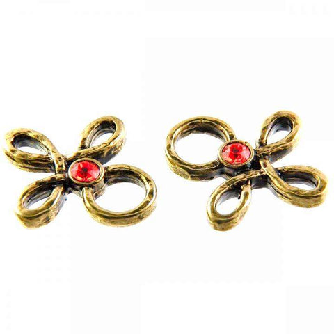 Miederöse Kleeblatt TS-16 hyazinth gold mit Strass