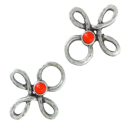 Miederöse Kleeblatt TS-16 hyazinth silber mit Strass