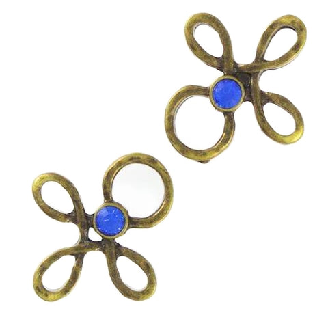 Miederöse Kleeblatt TS-16 saphire altgold mit Strass