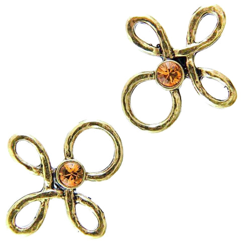 Miederöse Kleeblatt TS-16 topaz gold mit Strass