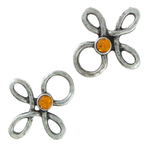 Miederöse Kleeblatt TS-16 topaz silber mit Strass