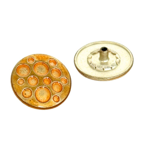 Druckknopf zum Vernieten aus Metall mit Punktmuster in orange-gold ideal für Kleidung und DIY Projekte