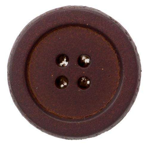 Knopf Leder rotbraun LE-28