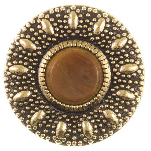 Knopf mit Büffelhorn Einsatz MK-147braun