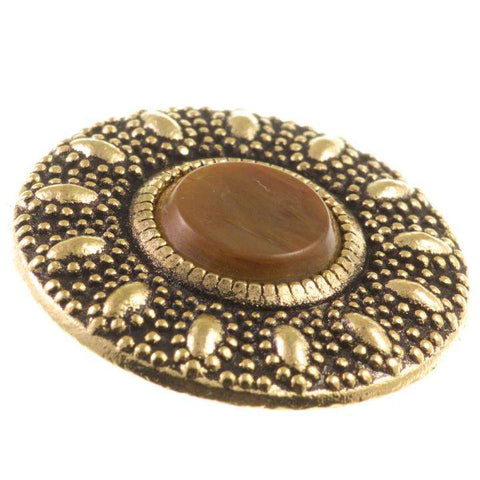 Knopf mit Büffelhorn Einsatz MK-147braun