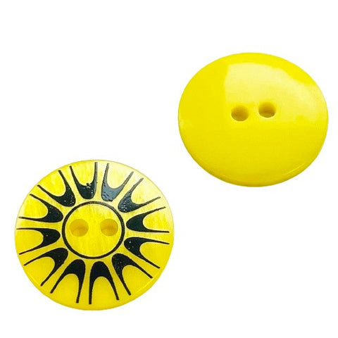 gelbe Knopf mit Strahlen Muster KGL-154