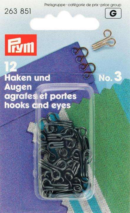 Haken und Augen HOE-7schw 263851