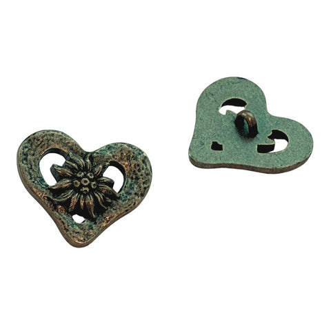 Herz Knopf mit Edelweiß TK-35am