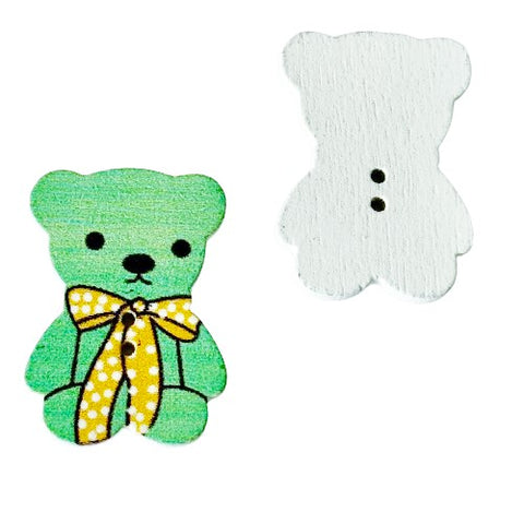 Holz Knopf Bär KK-81 grün