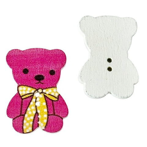 Holz Knopf Bär KK-81 pink