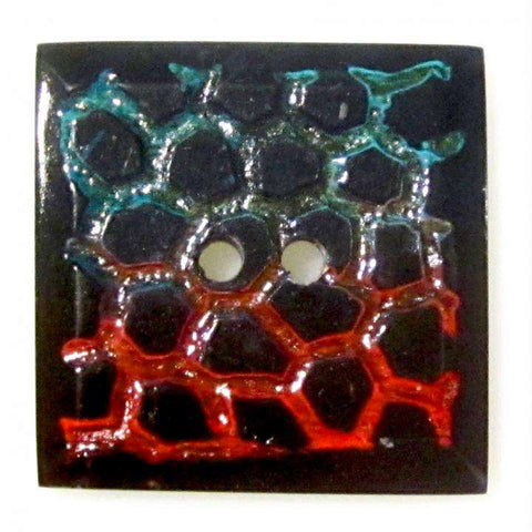 Quadrat Horn Knopf orange gelb HK-402