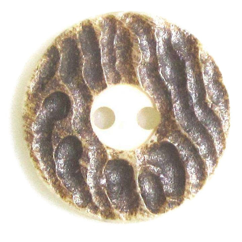 Echte Hornknöpfe 2-Loch braune Borke helle Mitte