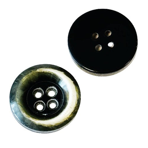 Hornimitat Knöpfe braun beige 4 - Loch mit hellem Rand