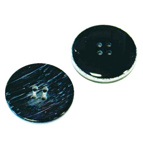 Hornimitat Knopf Dunkel Grau mit Fadenrille HI-68