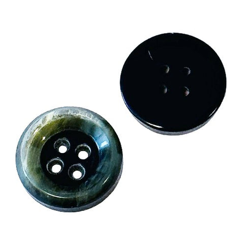 Hornimitat Knöpfe Grau 4 - Loch mit hellem Rand