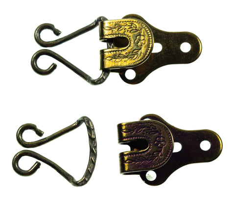 Hosen u. Rock Haken Messing mit Muster