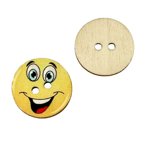 Kinder Holz Knopf Smiley KK-73c