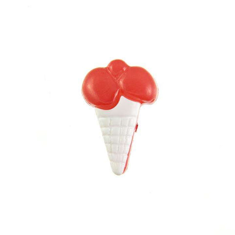 Kinder Knopf Eis Tüten KK-153 weiß 1