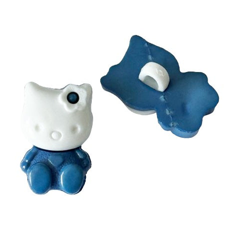 Kinder Knopf Hello Kitty KK-103 Jeansblau