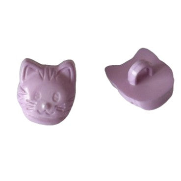 Kinder Knopf Katzenkopf lila KK-16