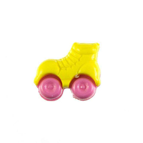 Kinder Knopf Rollschuhe KK-150-gelb 1