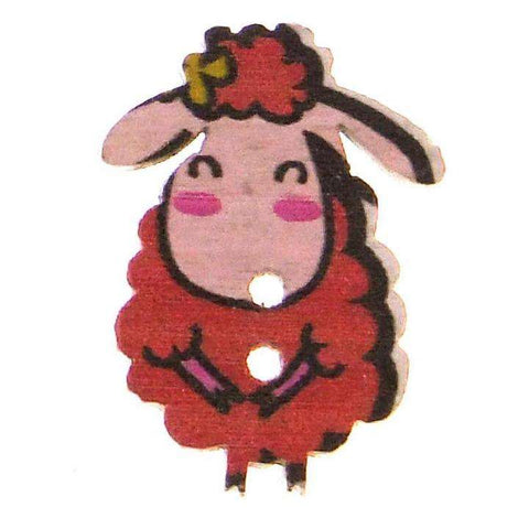 Holz Knopf Schaf kk-71 rot