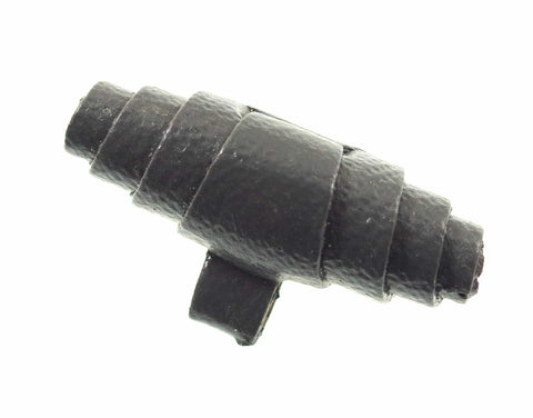 Knebel Knopf aus gerolltem Leder grau K-78-a