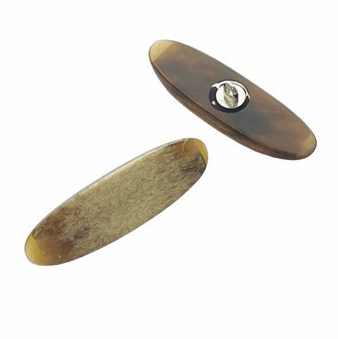 Knebelknopf Hornimitat K-63 braun-beige