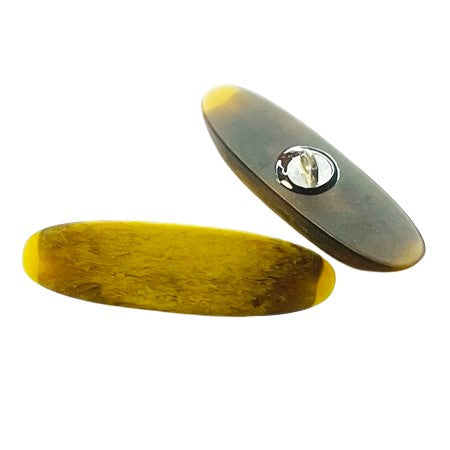 Knebelknopf Hornimitat K-63 braun Gold