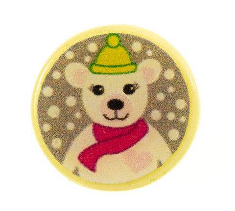 Knopf Resin mit Eisbär Snowi