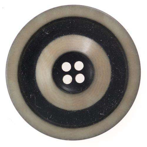 Steinnuss-Knopf in Beige-Schwarz, 15 mm – für Blazer & Sakkos, vegan & natürlich