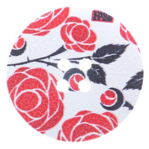 Holz Knopf mit Blumenmuster HK-263