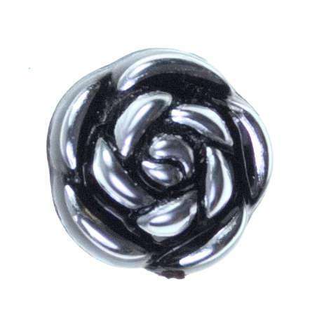 Blüten Knöpfe BL-12 schwarz silbern