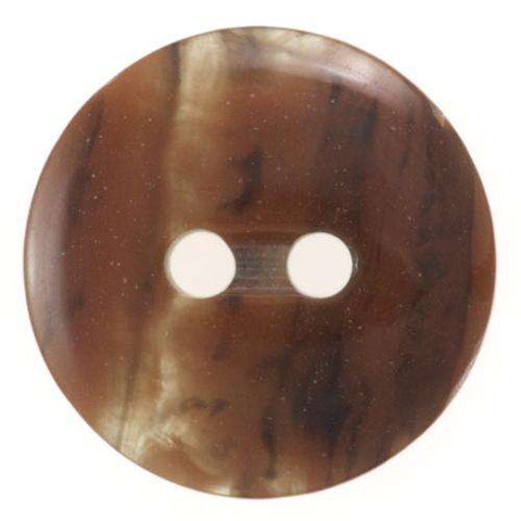 Kunststoff Knopf braun meliert Flacher 2-Loch