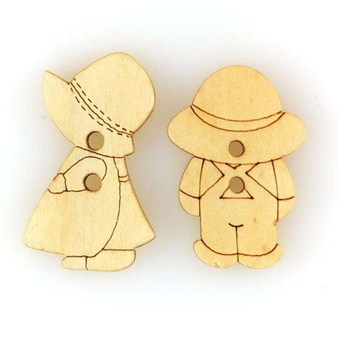 Holz Knopf Bube und Dame HK-235