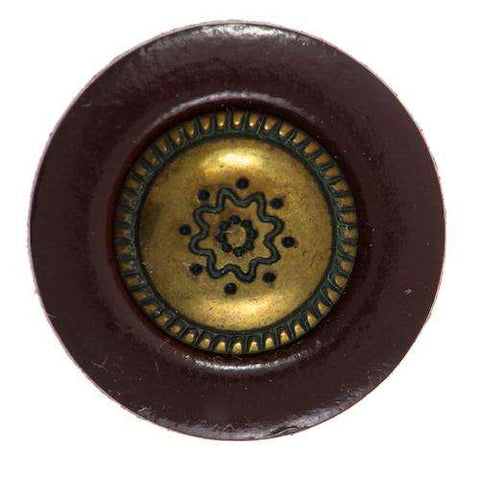 Knopf mit Metalleinsatz KBR-129 3 braun 26