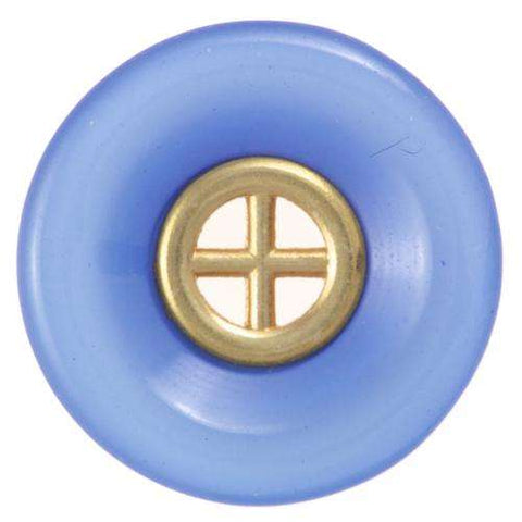 Knopf mit goldenem Metalleinsatz blau KBL-3