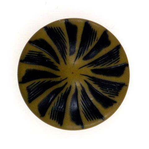 Ösen Knopf Windrad schwarz-ocker BL-10