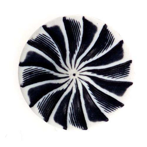 Ösen Knopf Windrad schwarz-weiß BL-10