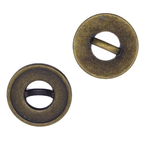 Schlitz Knopf TK-141-Altmessing