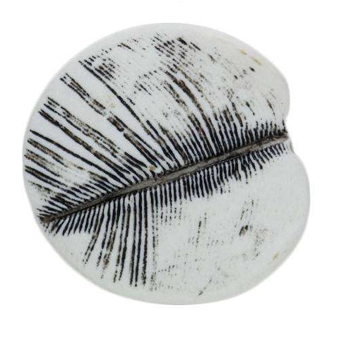 Ösen Knopf Blatt schwarz weiß KW-25