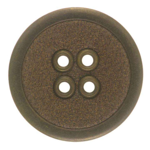 Knopf mit Velourslederimitat Messing LE-17