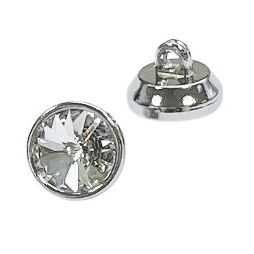 Swarovski Knopf Silber eingefasster Crystal STS 1770