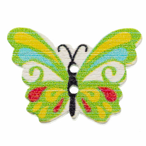 Holz Knopf Schmetterling hk-107-4