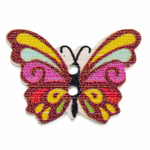 Holz Knopf Schmetterling hk-107-5